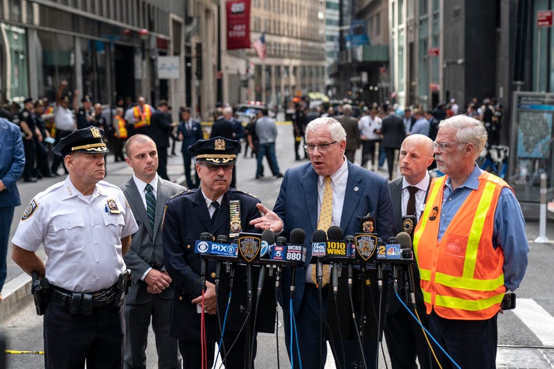 John Miller, Deputy Commissioner of Intelligence and Counterterrorism for the NYPD, speaks to the press near the scene of a suspicious package near the Fulton Street subway station in Lower Manhattan on August 16, 2019 in New York City.
