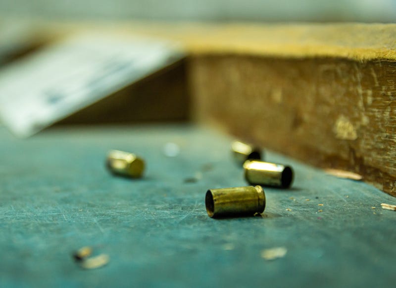 Gun shells at crime scene