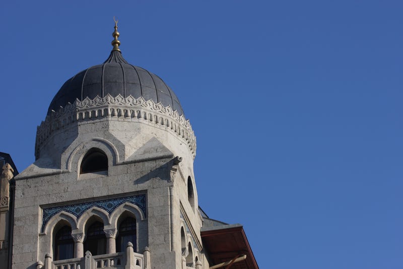 Mosque and Crescent Moon on the Dome