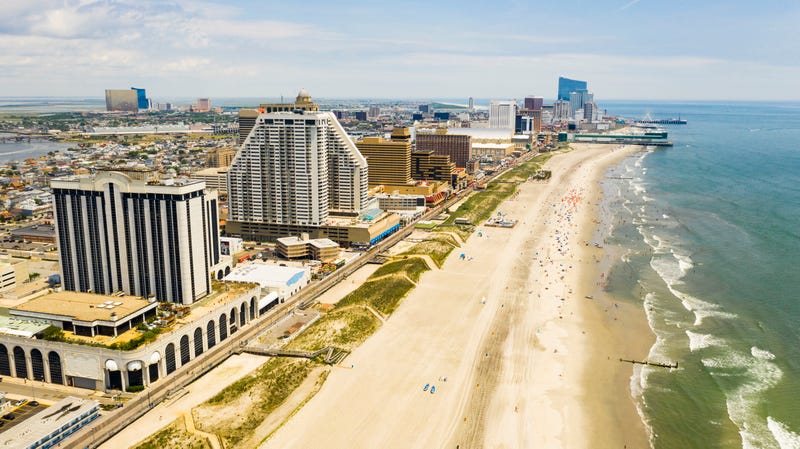Boardwalk and skyline of Atlantic City, N.J.