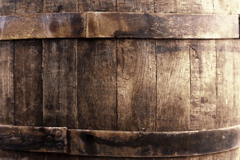 up close view of a wine barrel