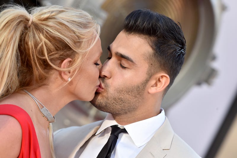 Britney Spears and Sam Asghari attend Sony Pictures' "Once Upon a Time ... in Hollywood" Los Angeles Premiere on July 22, 2019 in Hollywood, California.