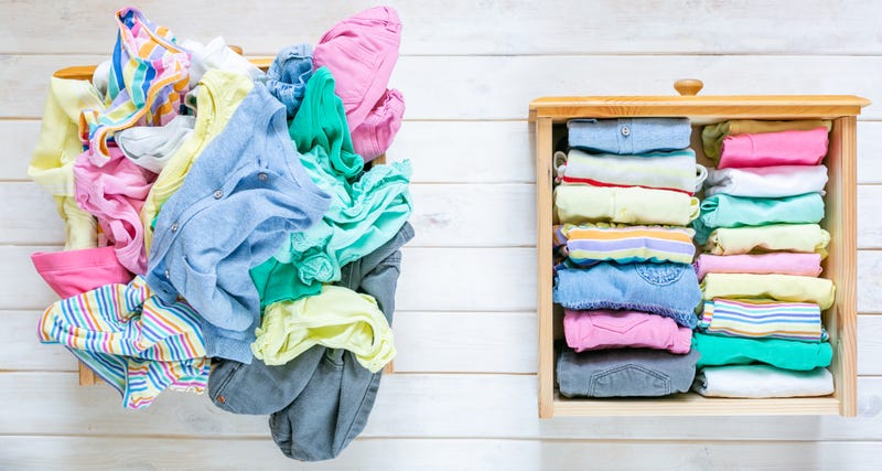 Before and after kids clothes drawer