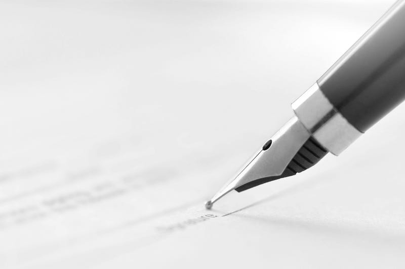 signing a document