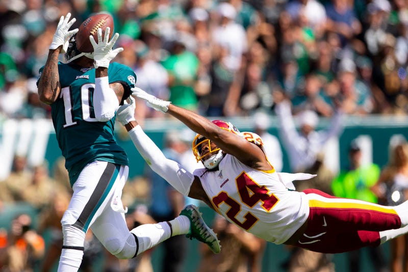 DeSean Jackson hauls in a deep ball against Washington.