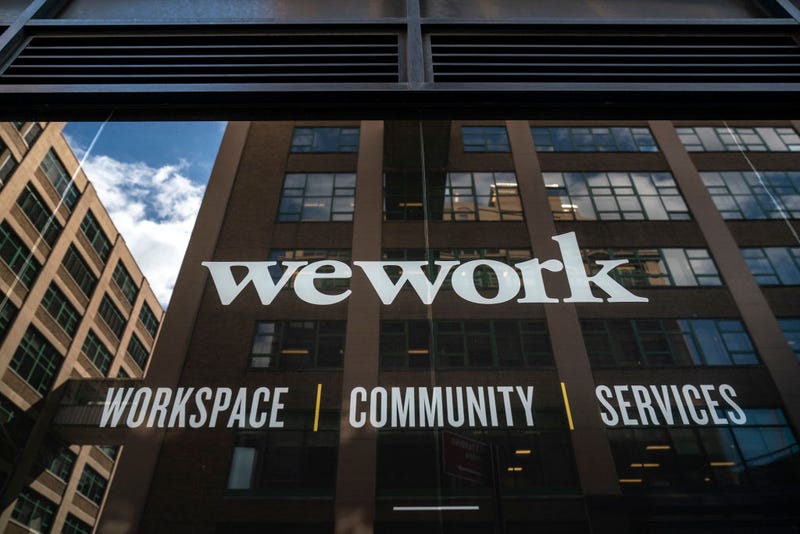 Image of a WeWork office sign