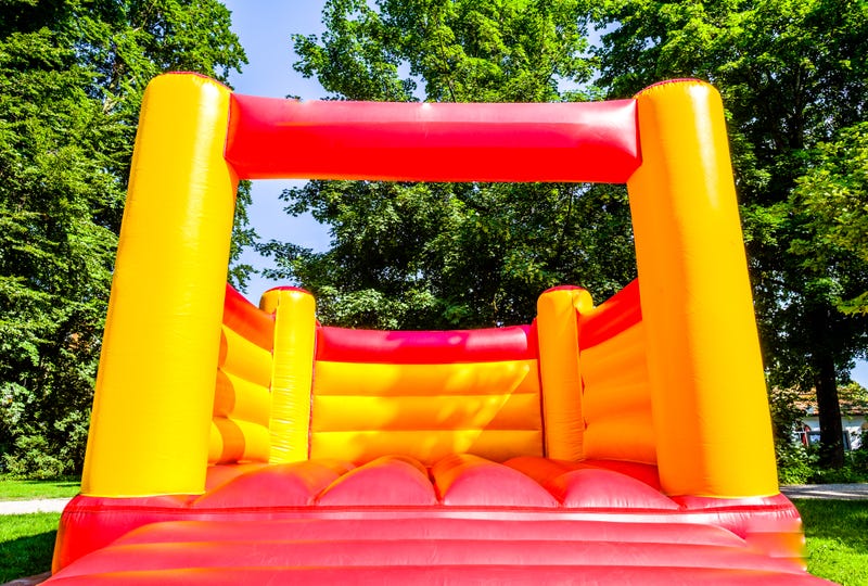 new bouncy castle at a park