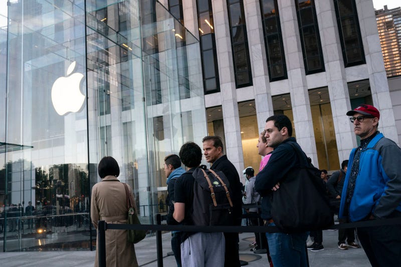 Customers wait in line to purchase the new iPhone 11 at Apple's flagship 5th Avenue store on September 20, 2019 in New York City. Apple's new iPhone 11 goes on sale today at the grand re-opening of the 5th Avenue store. (Photo by Drew Angerer/Getty Images)