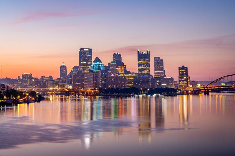 Sunrise reflections in the Ohio River from the West End Bridge