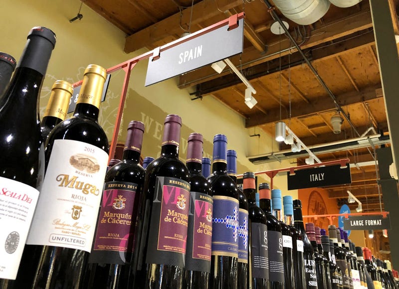 President Donald Trump on Thursday threatened a 200% tariff on European wine, Champagne and spirits if the European Union goes forward with a planned tariff on American whiskey.