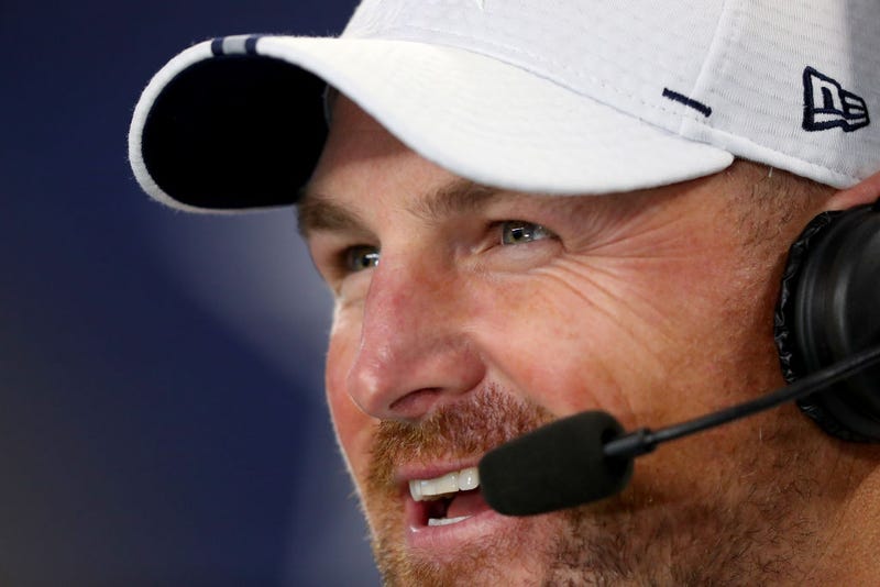 Jason Witten #82 of the Dallas Cowboys on the sidelines as the Dallas Cowboys take on the Tampa Bay Buccaneers in the third quarter of a NFL preseason game at AT&T Stadium on August 29, 2019 in Arlington, Texas.