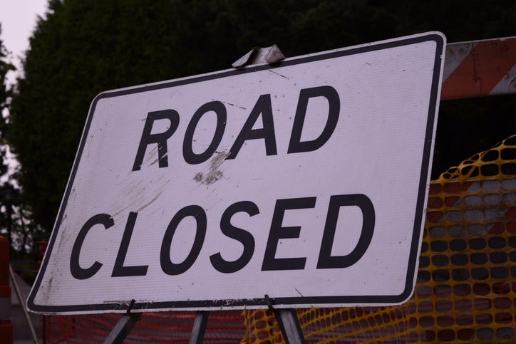 road closed sign