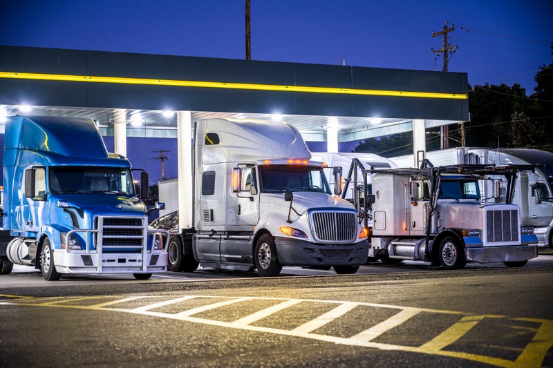 Trucks at a truck stop