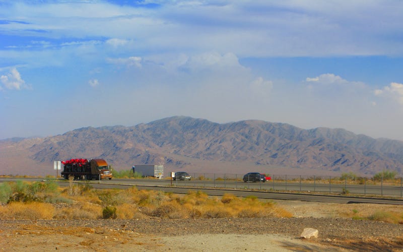 interstate in desert mountains