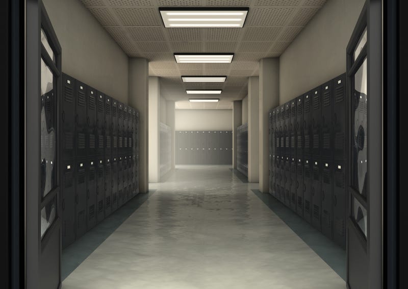 FILE: Empty school hallway