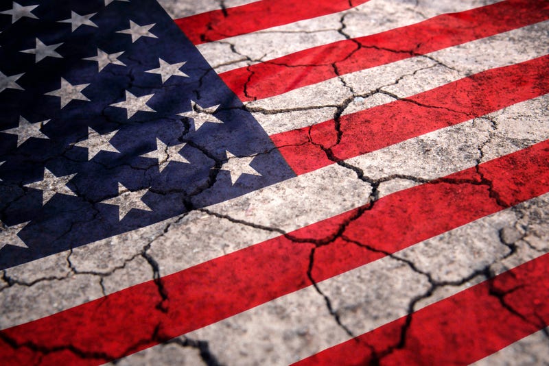 Cracking American flag