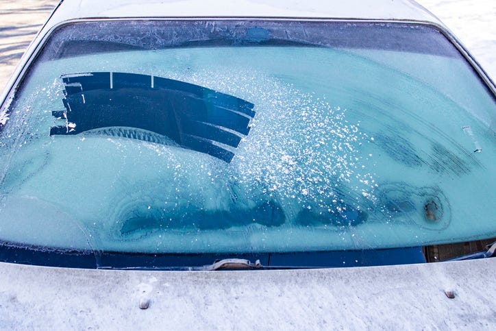 Snow On Car Windshield