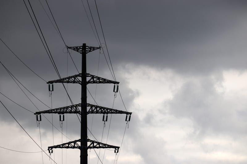 Utility lines in stormy weather