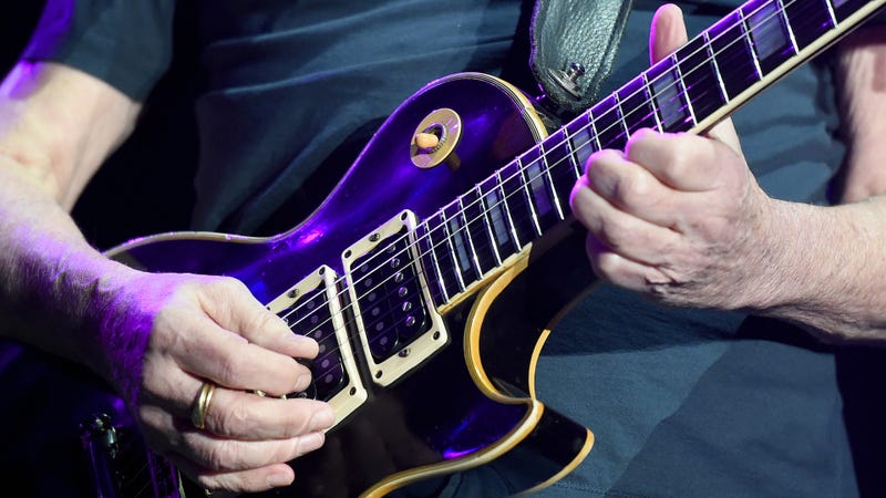 Closeup of an electric guitar