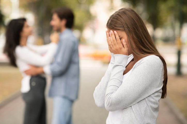 Upset Woman Over Cheating Spouse