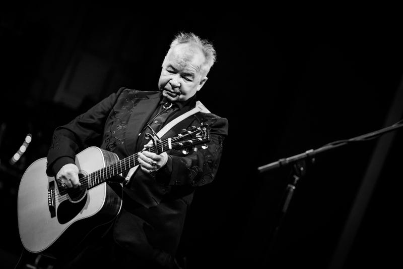 HOLLYWOOD, CALIFORNIA - OCTOBER 01: (EDITORS NOTE: Image has been converted to black and white.) John Prine performs at John Anson Ford Amphitheatre on October 01, 2019 in Hollywood, California. (Photo by Rich Fury/Getty Images)