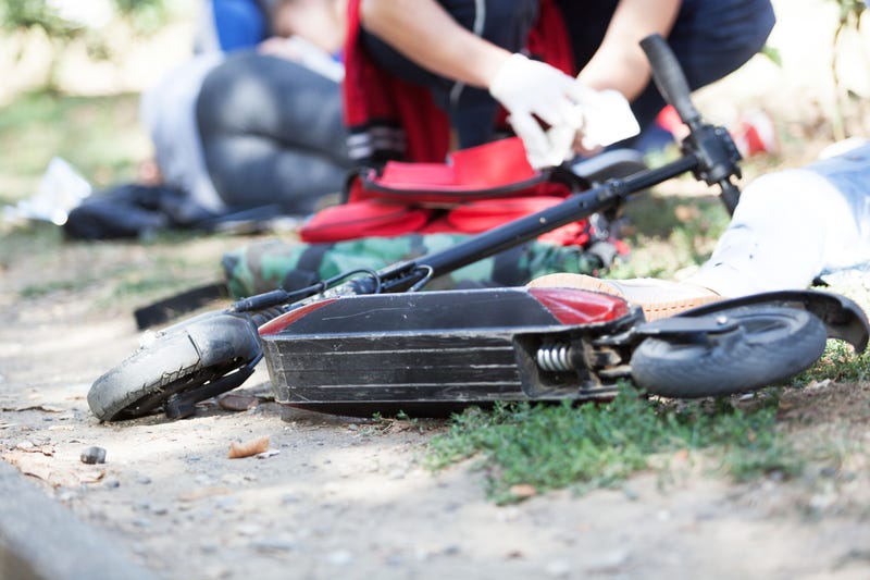 An e-scooter accident.