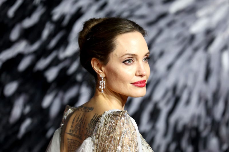Angelina Jolie attends the European premiere of "Maleficent: Mistress of Evil" at Odeon IMAX Waterloo on October 09, 2019 in London.