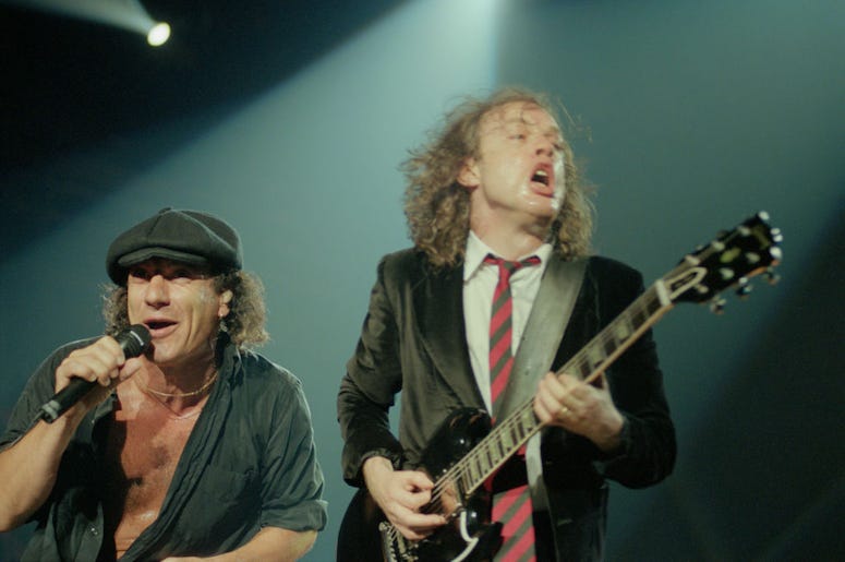 Brian Johnson and Angus Young