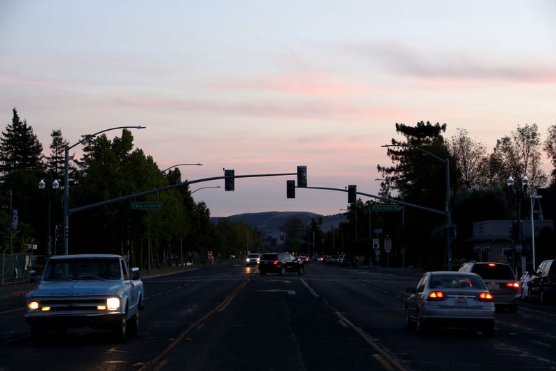 Traffic lights in the Sonoma area are out due to power outages on October 10, 2019 in Sonoma, California.