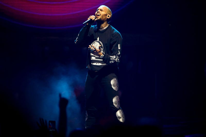 Chris Brown performs at Staples Center