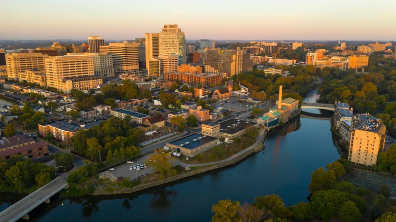 The Delaware River flowing past Wilmington, Delaware