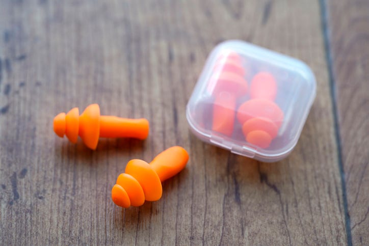 Generic orange earplugs.
