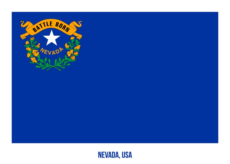 Nevada Flag Vector Illustration on White Background.