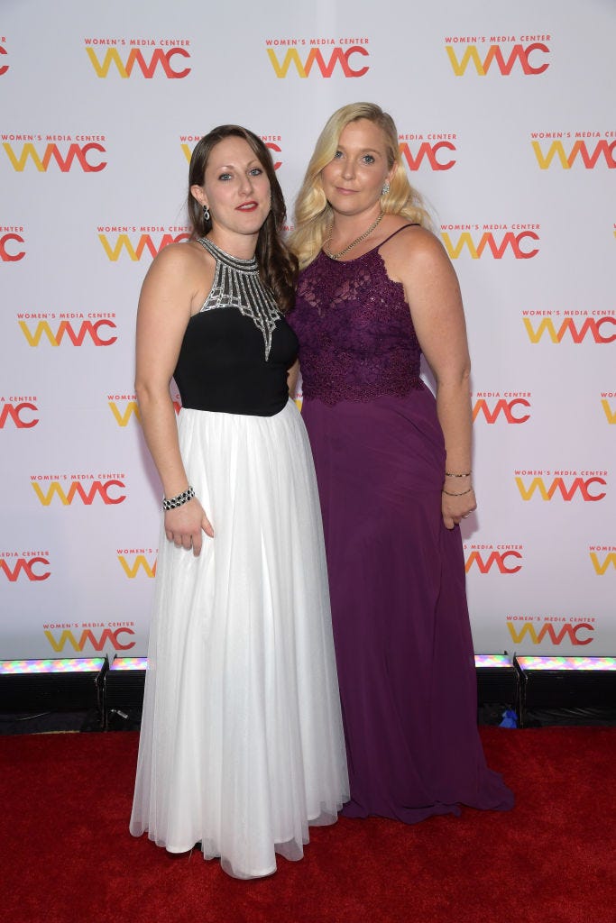 (L-R) Michelle Licata and Virginia Giuffre attend the 2019 Women's Media Awards at Mandarin Oriental on October 22, 2019 in New York City. (Photo by Ben Gabbe/Getty Images for Women's Media Award)