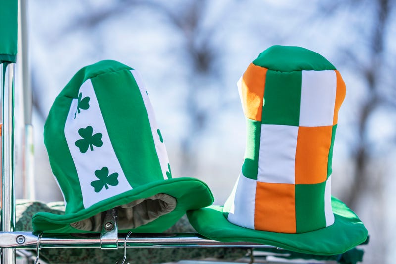 Ireland hats , traditional holiday party, carnival of St. Patrick's Day - stock photo