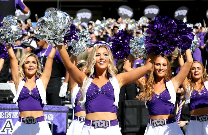 The TCU Showgirls perform at Amon G. Carter Stadium on October 26, 2019 in Fort Worth, Texas. 