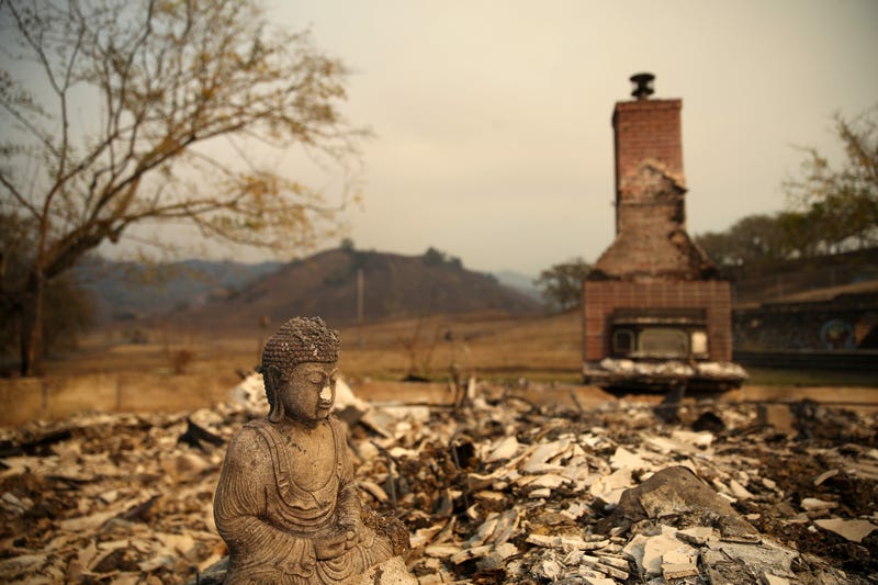 A view of a home that was destroyed by the Kincade Fire on October 28, 2019 in Calistoga, California.