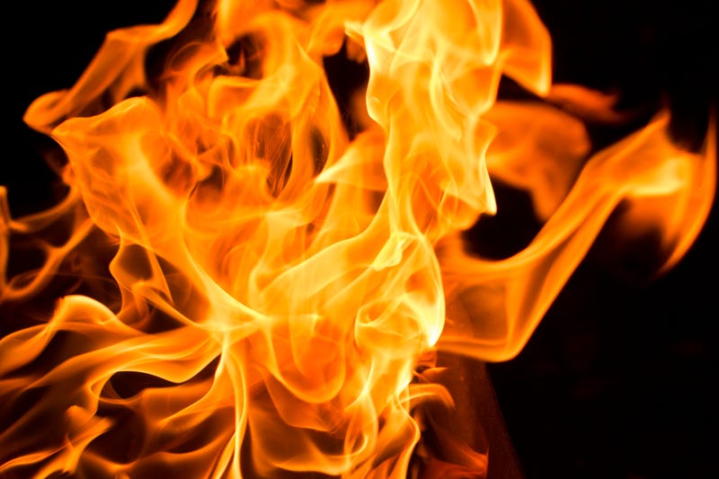 Fire flames at night