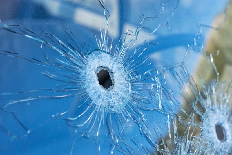 Gunshot through glass