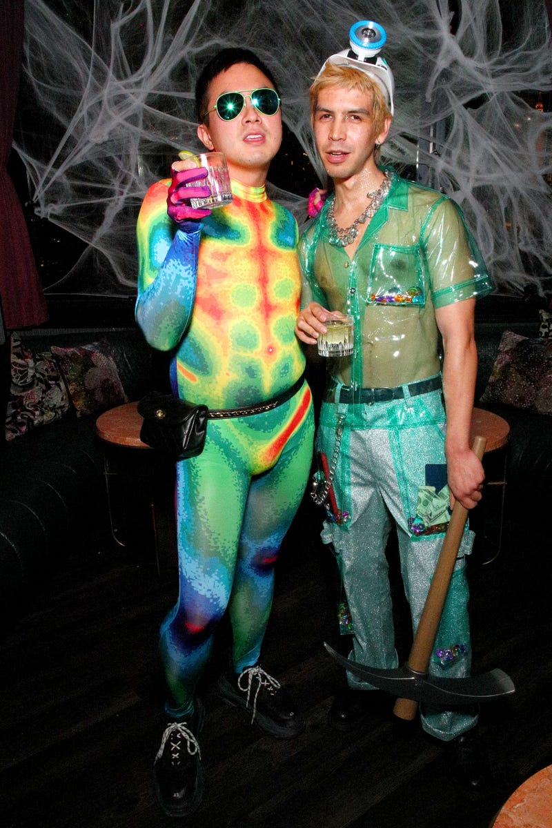 Bowen Yang and Julio Torres celebrate Halloween with specialty Ketel One cocktails at The Garden of Good and Evil hosted by Ketel One Vodka and The Fleur Room on October 31, 2019 in New York City.