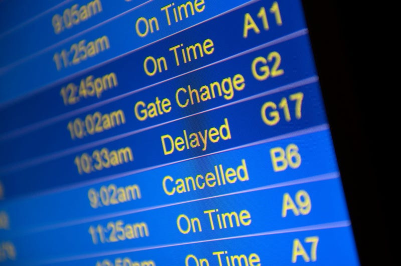 MSP Airport, Video Board, Flight Delays