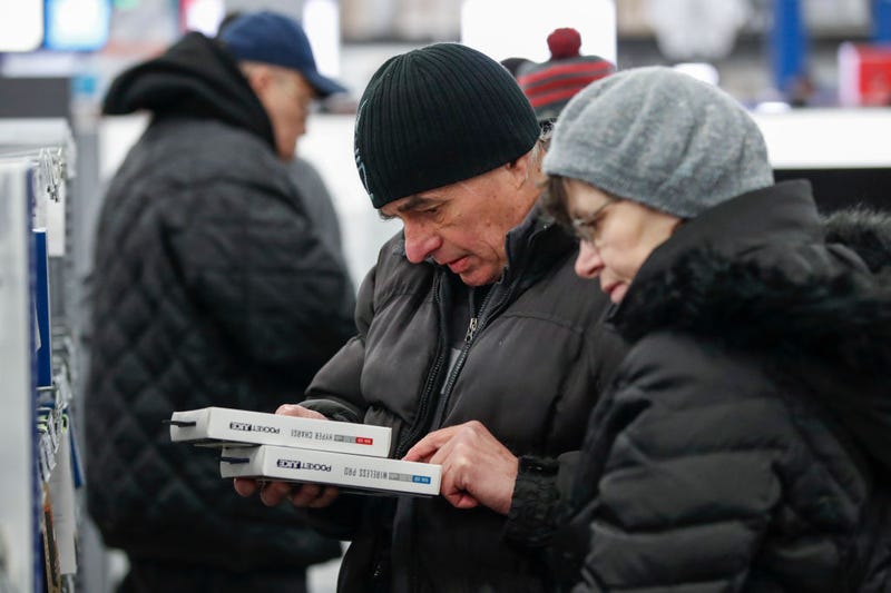  Customers shop at Best Buy Inc. store on November 28, 2019 in Chicago, Illinois. Known as 'Black Friday', the day after Thanksgiving marks the beginning of the holiday shopping season, with many retailers opening their doors on Thursday evening. (Photo by Kamil Krzaczynski/Getty Images)