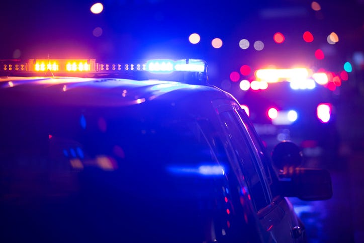 Police lights. 