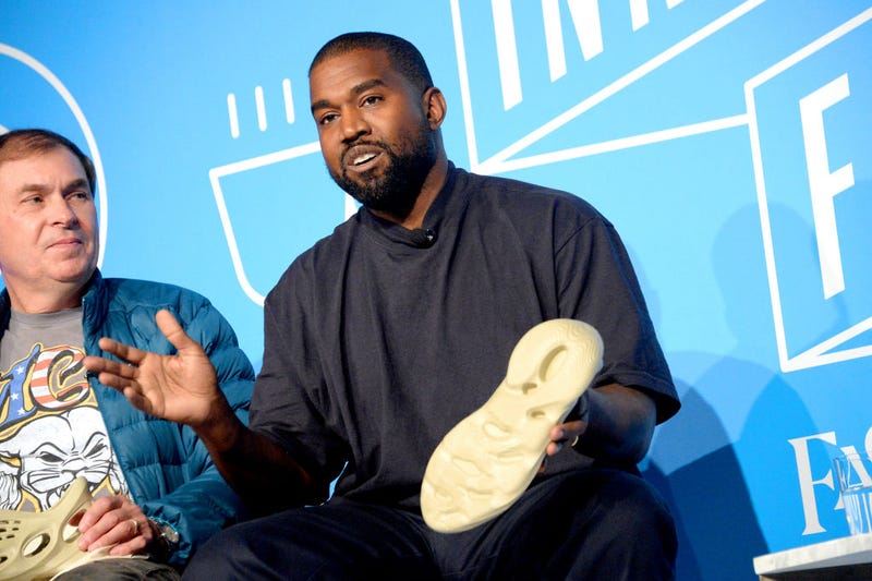 Steven Smith and Kanye West speak on stage at the "Kanye West and Steven Smith in Conversation with Mark Wilson" at the on November 07, 2019 in New York City.