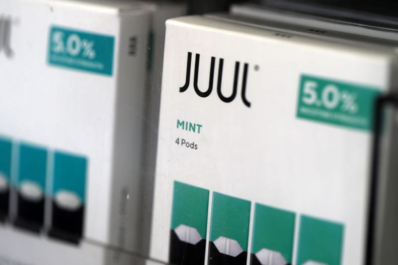 Packages of Juul mint flavored e-cigarettes are displayed at San Rafael Smokeshop on November 07, 2019 in San Rafael, California.