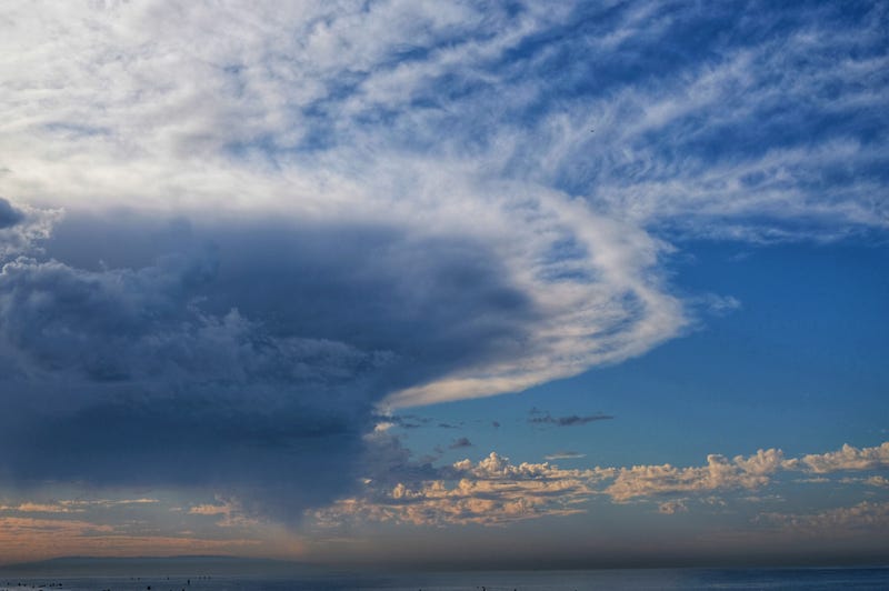 Storm clouds over the Pacific Ocean