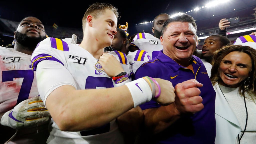 Former LSU coach Ed Orgeron praises Ja'Marr Chase and Joe Burrow ahead of Super Bowl LVI