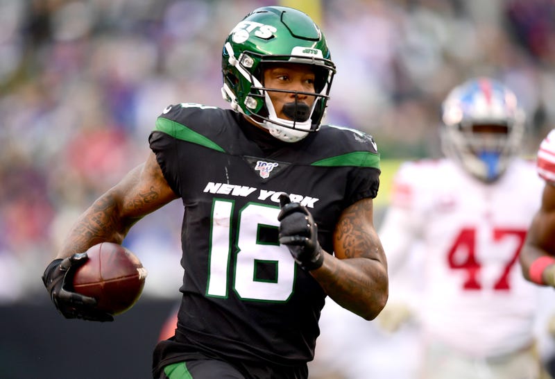 Demaryius Thomas #18 of the New York Jets runs the ball in the second half of their game against the New York Giants at MetLife Stadium on November 10, 2019 in East Rutherford, New Jersey.