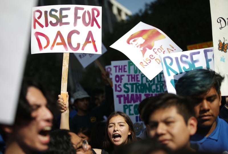 DACA supporters rally in support of DACA during 2019 Supreme Court arguments.