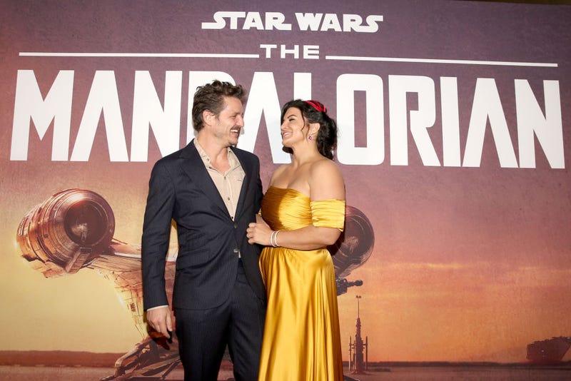  Pedro Pascal and Gina Carano arrive at the premiere of Lucasfilm's first-ever, live-action series, "The Mandalorian".